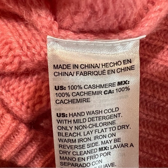 CHICOS Cashmere Sweater Small Pink Cable Knit Pullover - Picture 3 of 7